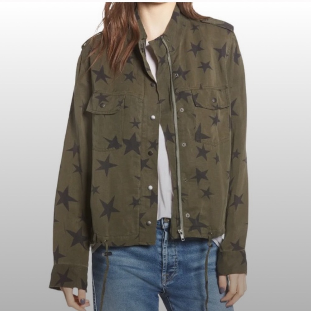 RAILS Women’s Jacket Dark Green Military with Stars - sz S